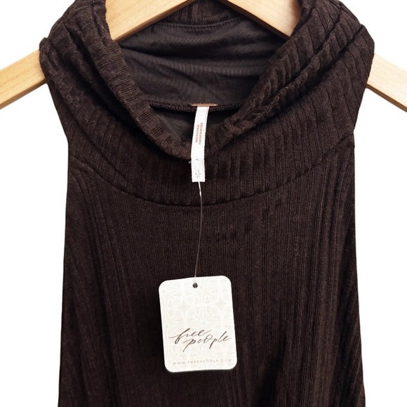 NWT Free People Athea Halter Neck Maxi Dress Espresso Bean Brown - Picture 6 of 9